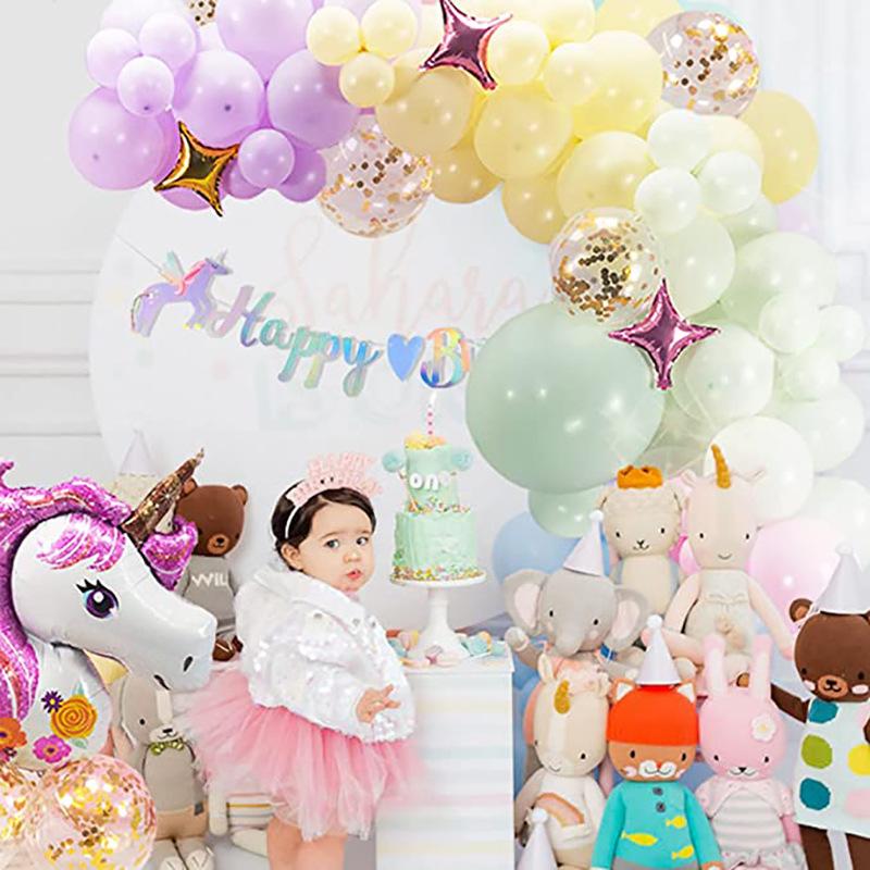 147 buc. Baloane cu inicorn Decoratiuni pentru petrecerea de aniversare a inicornului Copii Fata 1 an Decor Baloane pentru ziua de naștere Baby Shower Materiale pentru dezvăluirea sexului