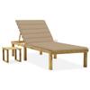 Day and Night - Day and Night Garden Lounger with Impregnated Pine Wood Table and Cushion
