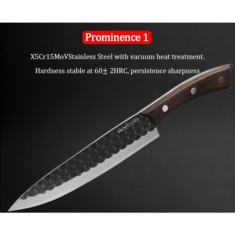 Professional Kitchen Knives Cooking Bread Knife Steak Knife Family Dinner Knife Wooden Kitchen Sharp Stainless Steel Cutting Knife