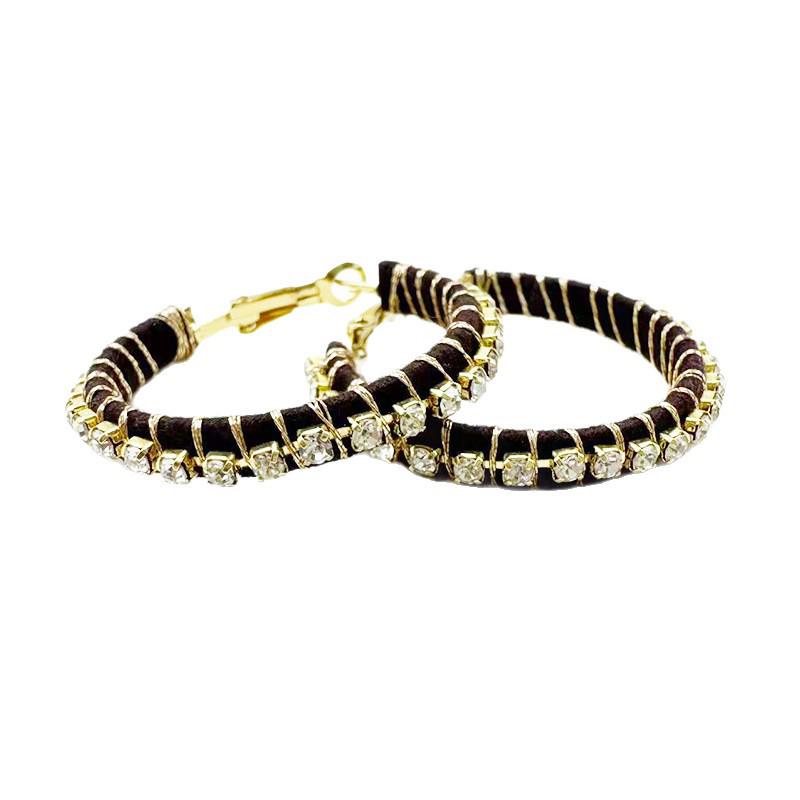 Elegant Gold-Plated Zircon Hoop Earrings for Women: Chic French Design