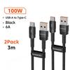 Toocki 6A USB To Type C Cable for Huawei Xiaomi PD 100W Fast Charging Charger USB C Data Cord Quick Charge for Samsung Oneplus 5