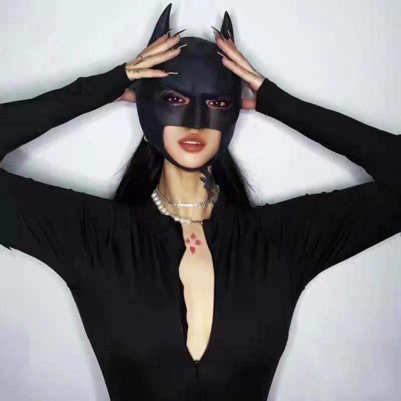 Batman Maske The Dark Knight Latex Kopfbedeckung - Perfekt für Maskenball-Partys Cosplay-Events Halloween-Feiern Versammlungen