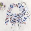 2024 European & American Butterfly Print Drawstring 4-Piece Sexy Women's Bikini Swimwear