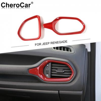 2X Red Side Console Air Vent Outlet Trim Cover Fits For 2016- Jeep Renegade