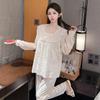 French Luxury Gold Velvet Diamond Pajama Set - Women's Long-Sleeved Top & Pants