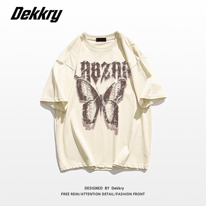 Women's Plus Size Butterfly Print Cotton T-Shirt, Short Sleeve, Slimming & Loose Fit, Versatile for Couples