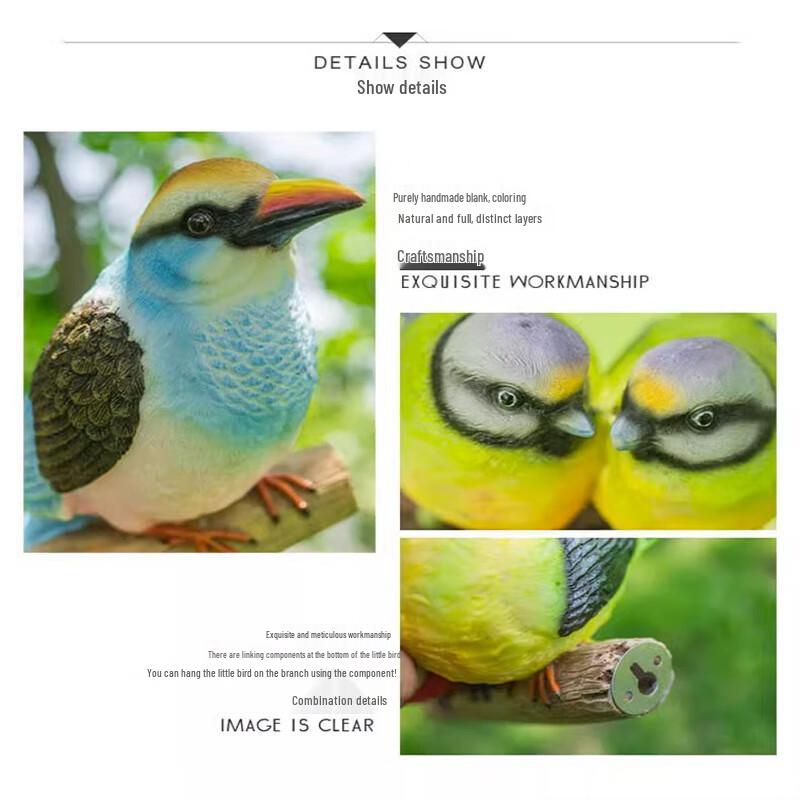 JNL Outdoor Resin Bird & Woodpecker Sculptures