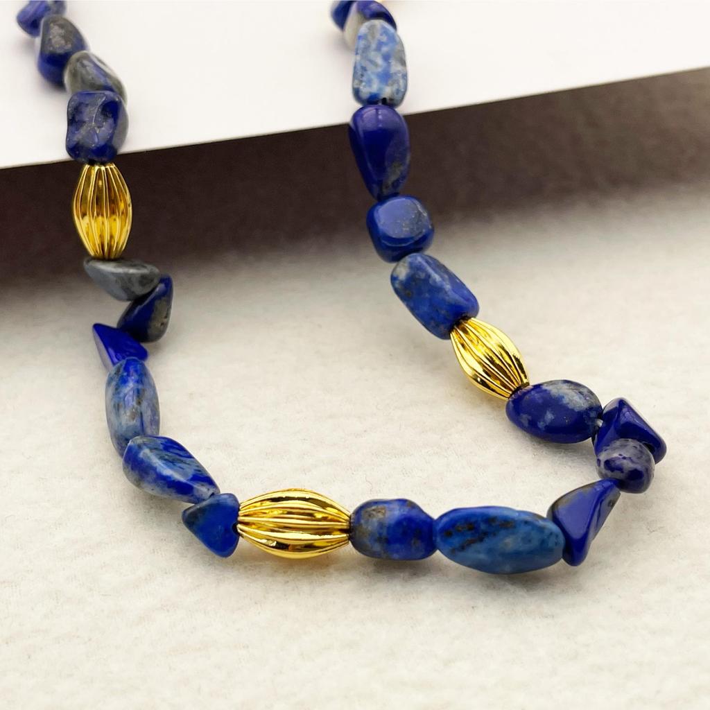Retro Lapis Lazuli Beaded Women's Choker Necklace