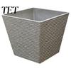 Heavy Duty Garden Pot Square Plastic Flower Pot, Stone-Look Planter with Drainage Hole, Modern Plant Minimalist Style Container for Indoor Outdoor