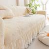 Cream Skirted Sofa Cover for Winter New All In One Anti Slip All Inclusive Universal Cover Protective Cover