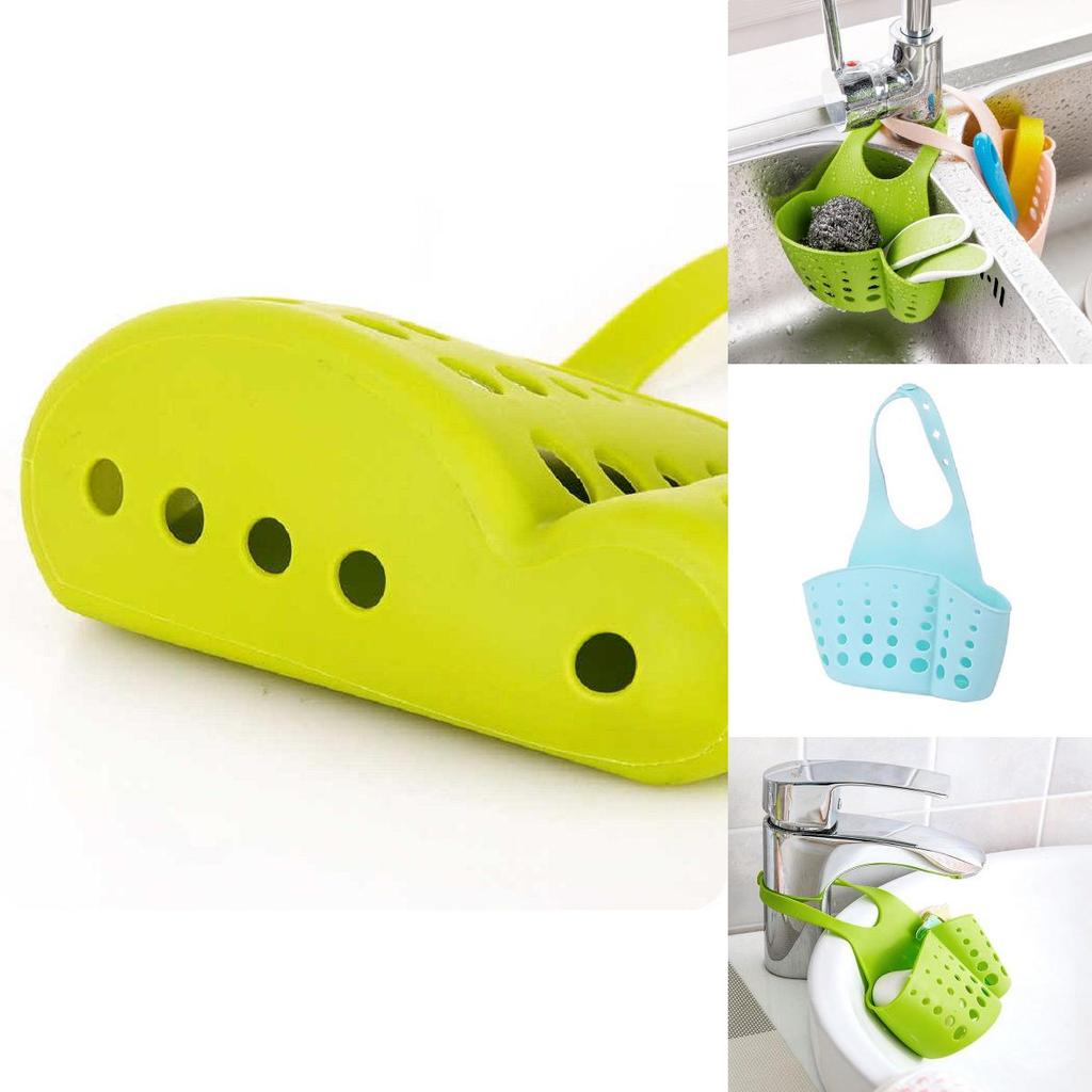 Versatile Kitchen Sink Soap Sponge Holder With Adjustable Strap For Easy Organizing