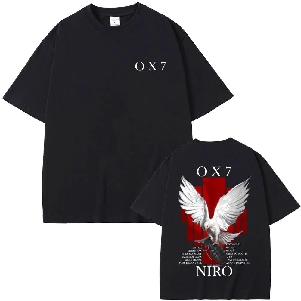 

2026 Rapper Niro OX7 Album Graphic T-shirt Men Women Hip Hop Fashion Pop Music T-shirts Unisex Casual Cotton Vintage T Shirt Streetwear 4XL