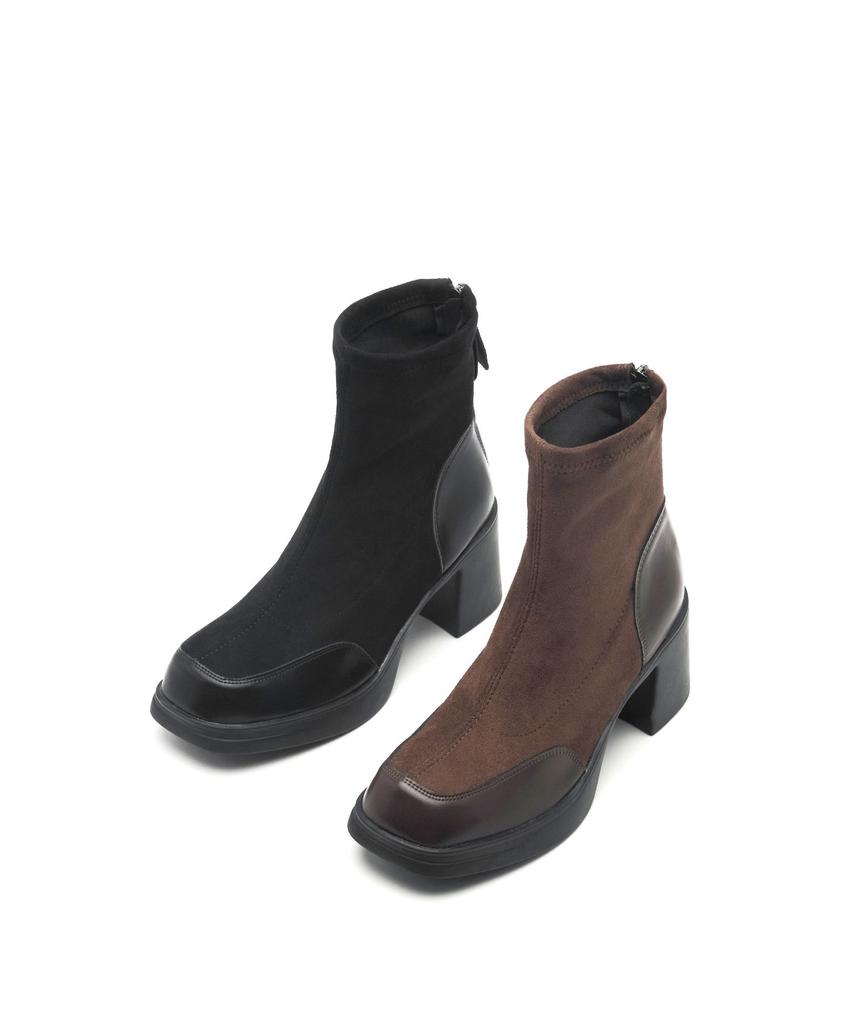 Spur Coline Layered Suede Platform Ankle Boots 7.5Cm -Va9037 (2Color)