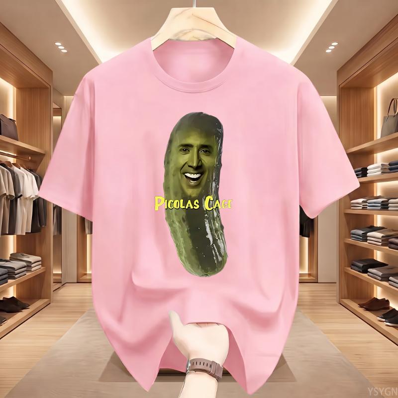 Picolas Cage Fun Nicolas Cage Meme Pattern Tshirt Men Women's Fashion Tshirt Short Sleeve Oversized T-shirt Tops
