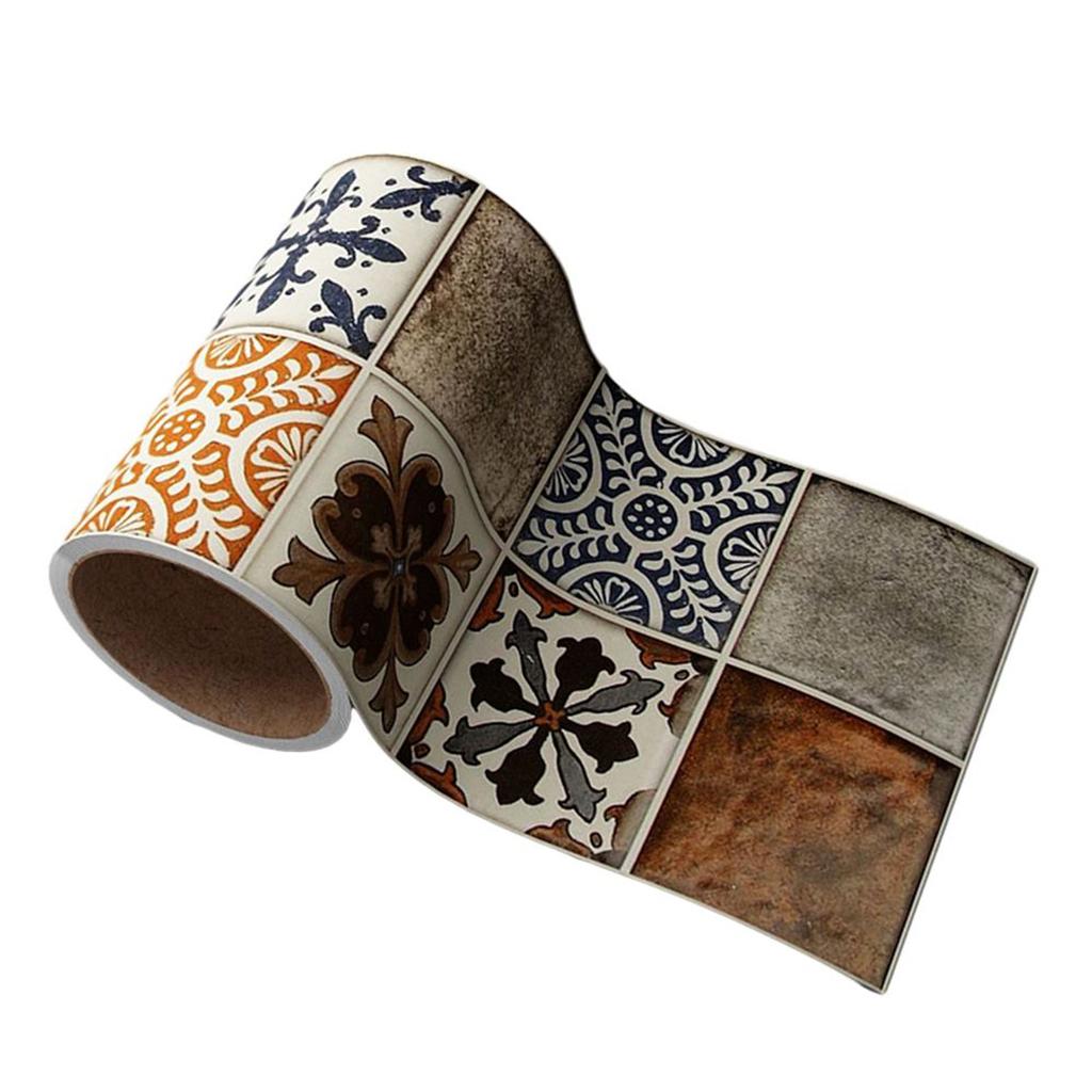 1Roll Bathroom Waist Line Wall Stickers Waterproof Peel & Stick Art Mural Backsplash Home Decoration Stickers Waist Line Sticker