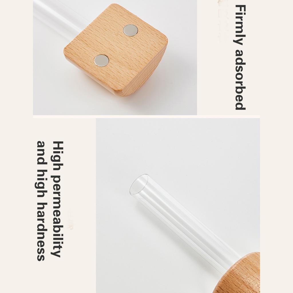 Mini Magnetic Vase for Fridge Cute Wood Test Tube Flower Holder Wall Planter Refrigerator Magnet Hydroponic Plant Tube