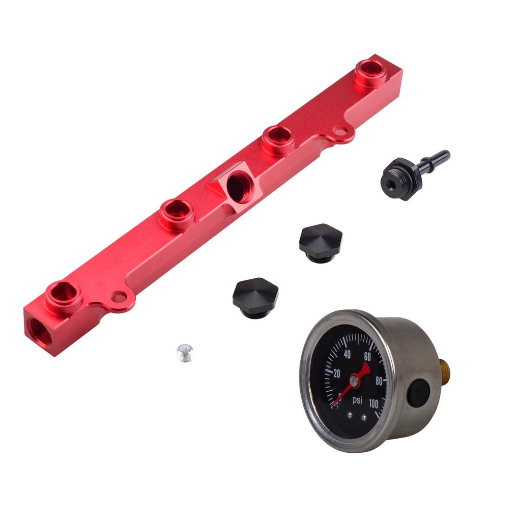 K SERIES Heavy FUEL RAIL Kit High Flow Injection Fuel Rail with 1/8npt Gauge FOR HONDA K20 K24 RSX CIVIC SI,INTEGRA EP3