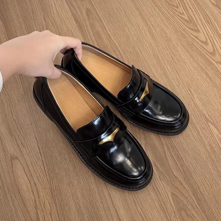 Platform College Style One-pedal Lazy Loafers Women's 2026 Spring British Jk Small Leather Shoes Versatile Single Shoes