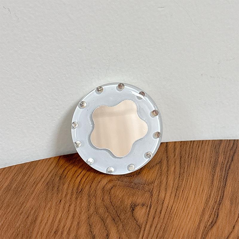 Rhinestone Flower Mirror Mobile Phone Airbag Bracket Round Solid Color Ring Simple Original Desktop Bracket