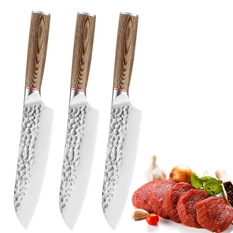 New Stainless Steel Forged Knife Santoku Knife Kitchen Boning Knife Household Vegetable Fruit Knife Professional Butcher's Knife