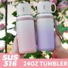 24oz Gradient Color Thermos Bottle 316 Stainless Steel Vacuum Insulated Cup Outdoor Sports Tea Water Separation Water Bottles