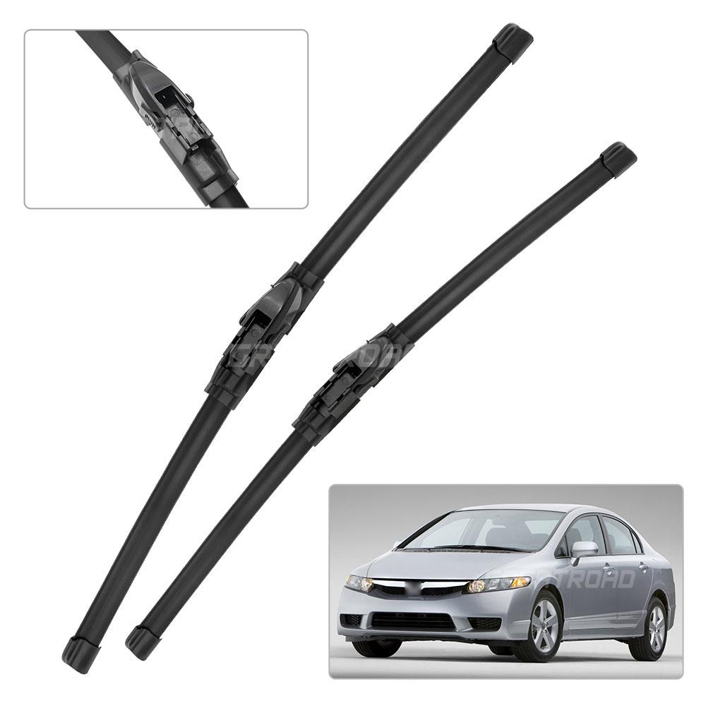 For Honda Civic 8 Sedan 2005-2011 2006 2007 2008 2009 2010 Wiper Front Wiper Blades Windshield Windscreen Window Brush 26"+23"