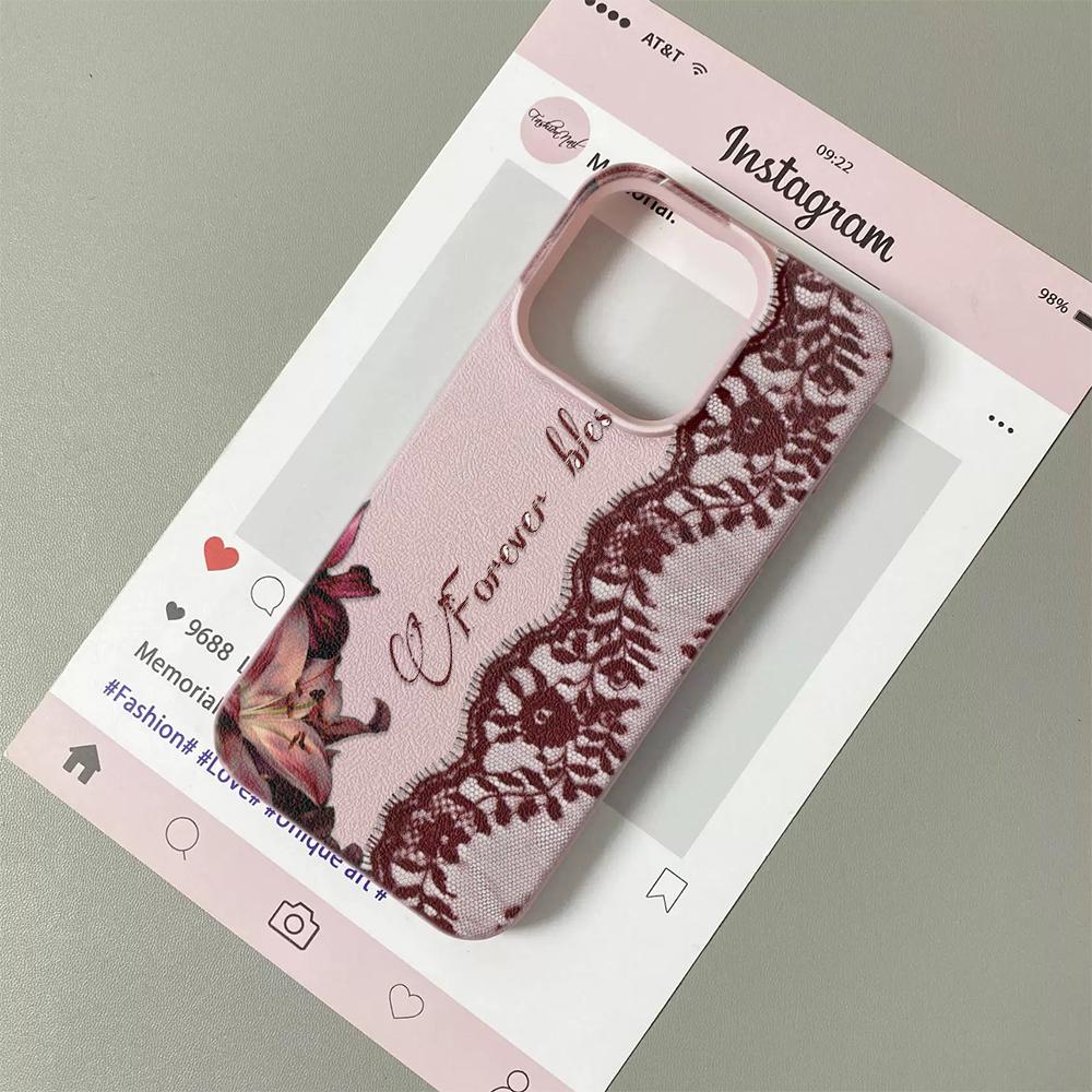 

Red floral lace Pattern Phone Case For iPhone 17 17Air 16 15 14 13 12 11 Pro Max Y2K Sexy Aesthetics Silicone Soft Cover Funda iPhone17 Pro Max