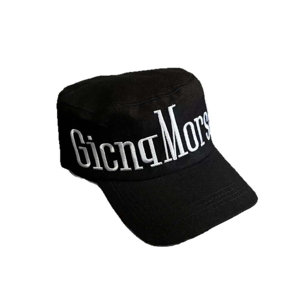 American-style letter embroidered baseball cap for women, two-tone, flat top, wide brim, large head circumference, makes face look smaller, trendy