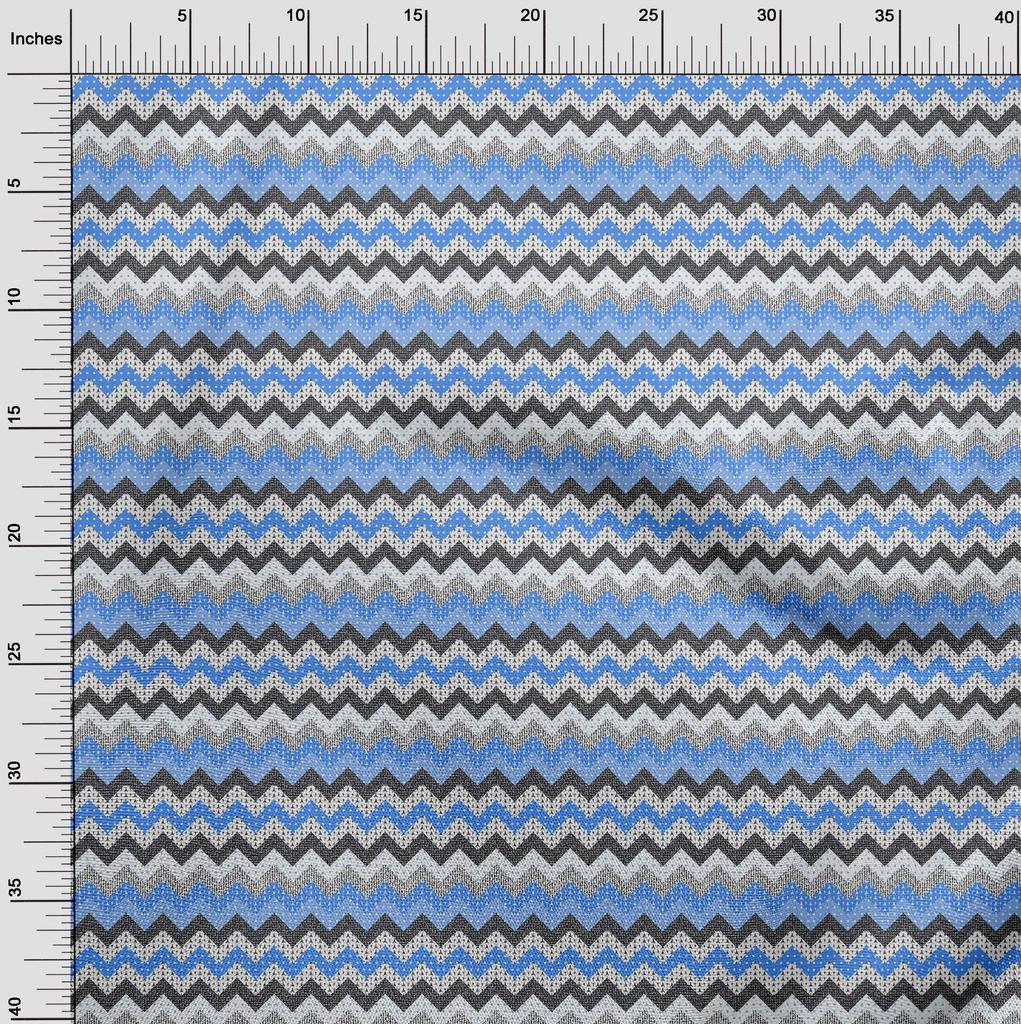 oneOone Cotton Flex Light Blue Fabric Chevron Craft Projects Decor Fabric Printed By The Yard 40 Inch