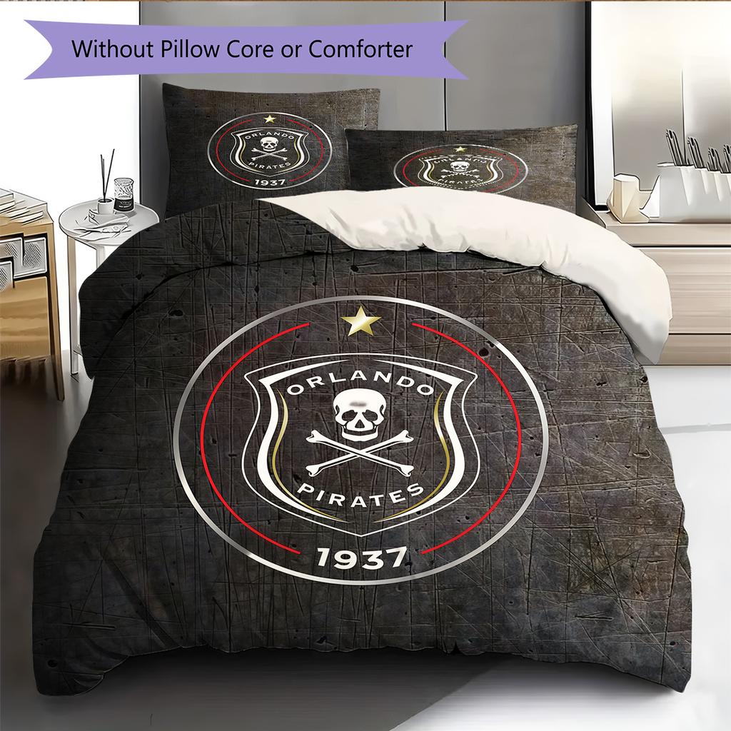 Orlando Pirates Pattern Bedding Quilt Set Home Decoration Gift (1 * duvet cover + 2 * pillowcase without core)