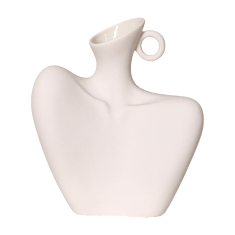 

Contemporary Ceramic Vases With Unique Collarbones Designs Art Decoration For Indoor Space And Gift белый