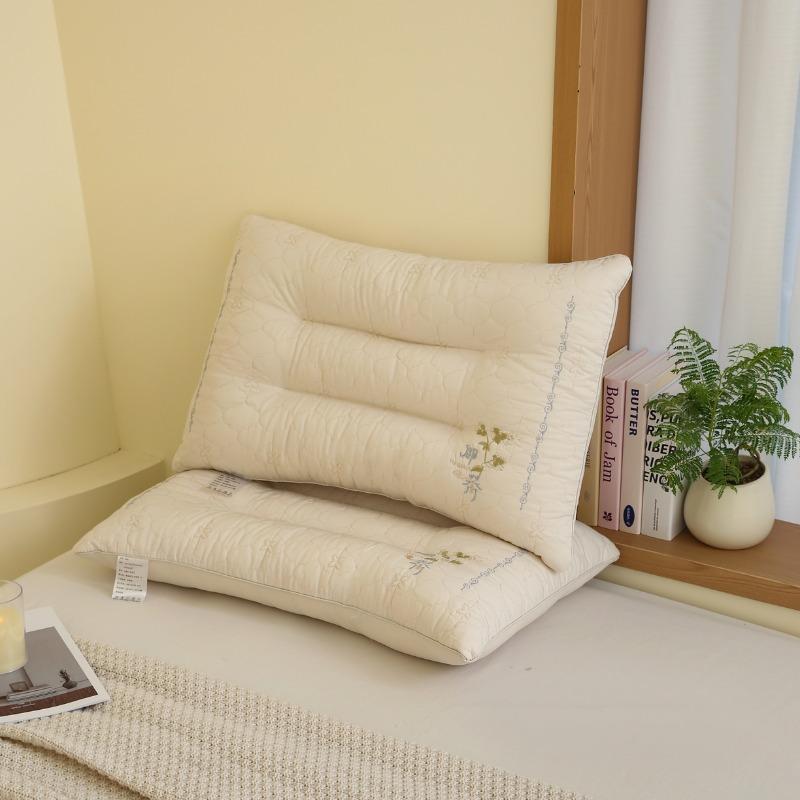 2025 new solid color simple fashion royal grass floral sleep pillow soft fluffy comfortable pillow home