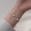 925 Sterling Silver Freshwater Pearl Beaded Bracelet Fine Jewelry for Women