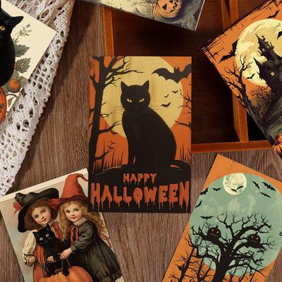 Ensemble de cartes de vœux d'Halloween: 10 cartes, affiches et stickers muraux de fête pour la décoration intérieure