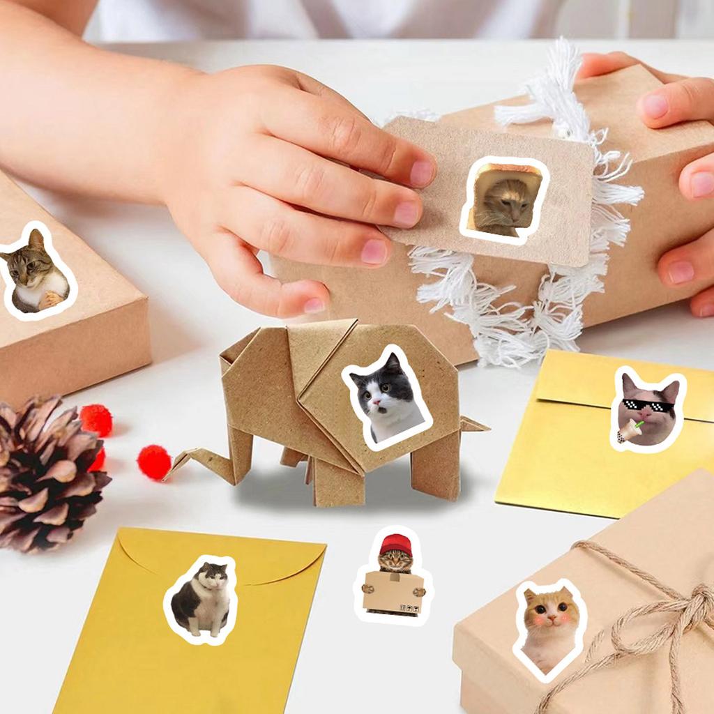 500Pcs Animal Cats Decorative Stickers for Scrapbooking Photo Album Self Adhesive Sealing Labels for Chritstmas Wedding