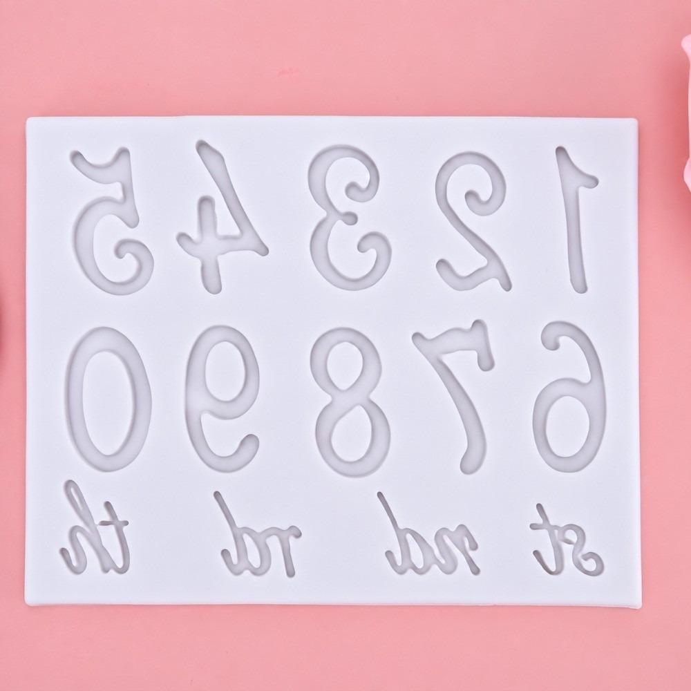 Silicone Number Letter Mold Letter Shape Clay Epoxy Resin Mold Fondant Baking Mold  Cake Decoration