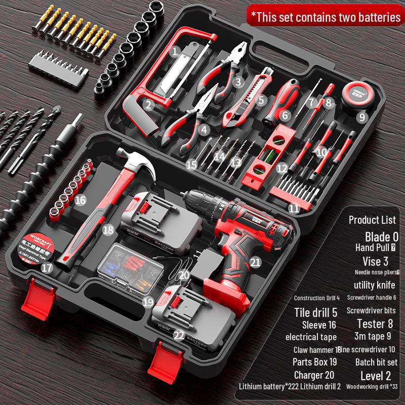 Multifunctional Electric Drill & Household Repair Tool Set for Carpentry and Electrician Tasks