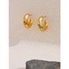 Yhpup Fashion Smooth Stainless Steel Metal C-Shape Chunky Earrings for Women 18K Plated Waterproof Charm Statement Jewelry