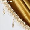 1PC NAPEARL Golden Luxurious Lace Trimmed Velvet Curtain Head for Small Window Decor 70x42cm