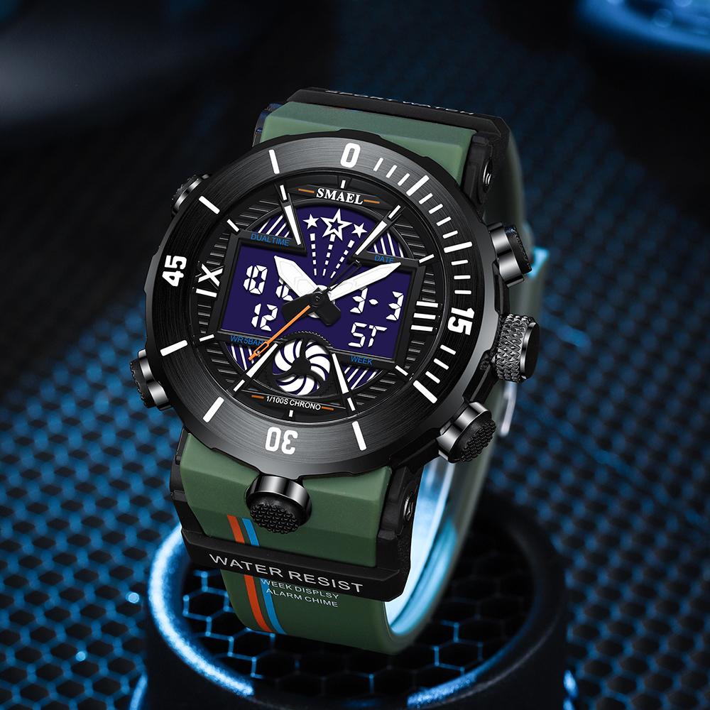Sports Watch Luxury Men Digital Watches Military 50M Waterproof Man Watches 8051 Digital Wristwatches S Shock Red Watch LED