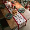 Christmas Table Runner Snowman Blue Decor Long Dining Table Cloth for Holiday Decoration