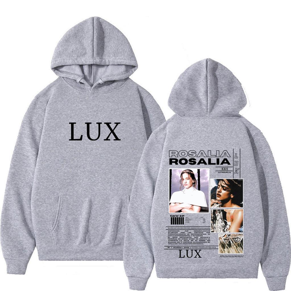 Singer Rosalia Lux Album 2026 Tour Print Hoodie Men Women Hip-hop Pullover Long Sleeves Loose High Quality Hip-hop Sweatshirts