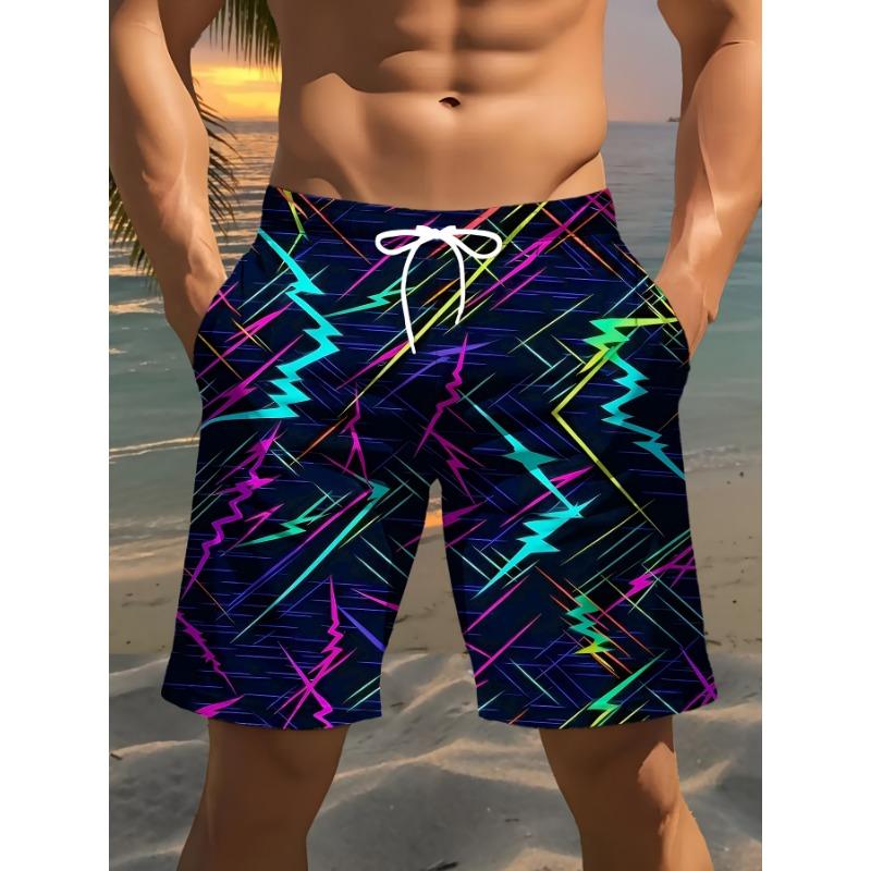 Men s geometric print beach shorts M