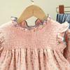 2pcs/set Baby Girls Cotton Cute Long  Sleeved  Sets Floral Shirt + Denim Flared Pants Suit Pullover