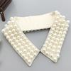 Elegant Imitation Pearls Embellished Detachable Faux Collar for Women Fashionable Beaded Bib Choker Necklace Accessory