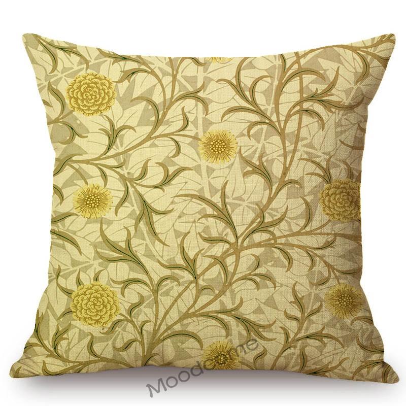William Morris Floral Green Plant Flower Harmony Home Art Decorative Throw Pillow Case Sofa Cotton Linen Cushion Cover Case