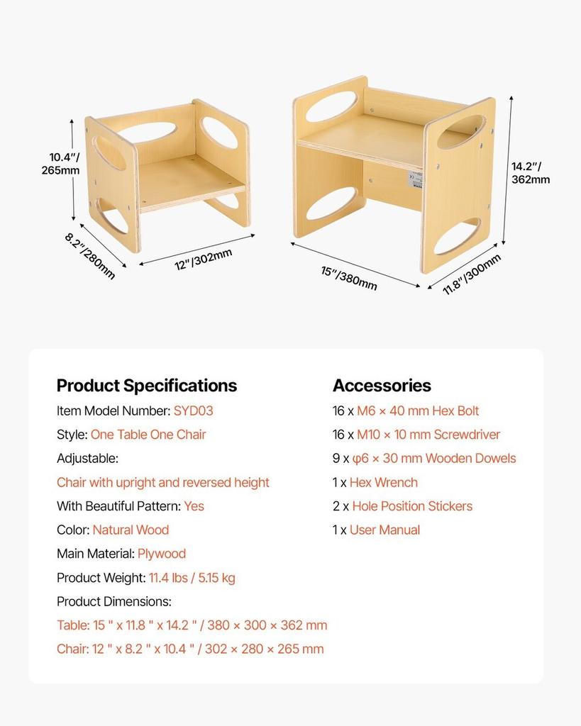 Weaning Table and Chair Set Montessori Kids Activity Table and Chair Wood