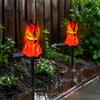 Weather Resistant Lawn Lighting Solar Flame Garden Light, Waterproof LED Torch Light with Stake, Backyard Decoration Outdoor Bonfire for Walkway