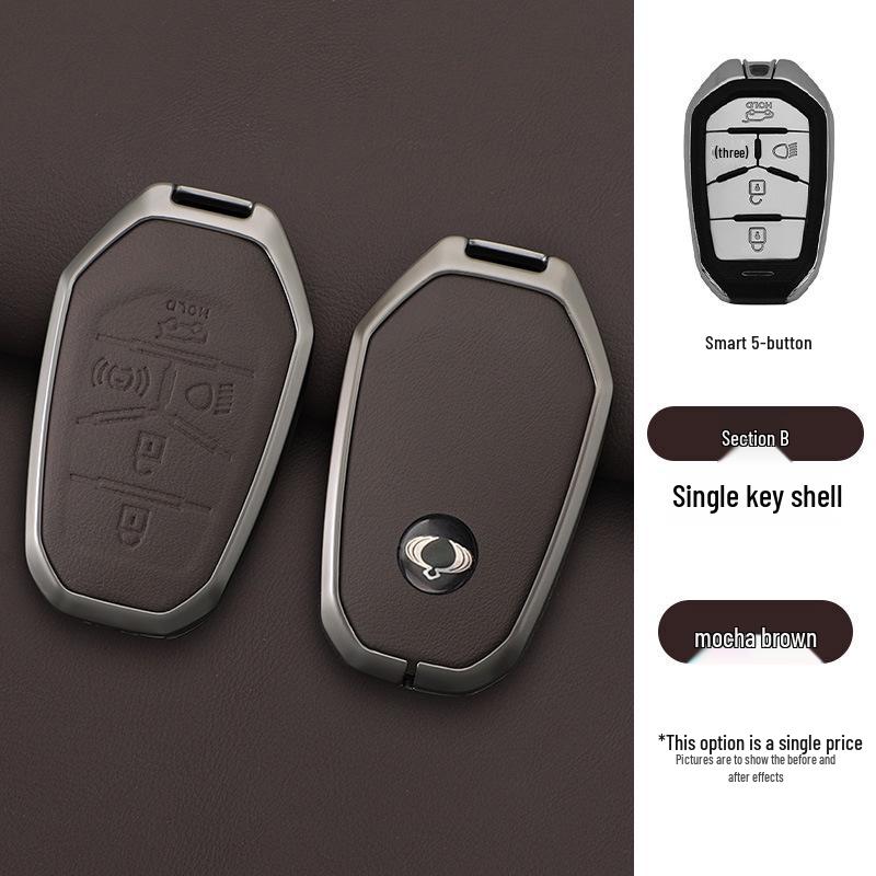 Premium Metal Shell Protective Key Case for Ssangyong Korando, Tivoli, Rexton 5-Button Remote OPP Bag