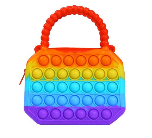 Silicone Children's Bag, Pinch Le Silicone Wallet, Girl's Semi-circular, Cartoon Handheld Zero Wallet Bubble Le Bag